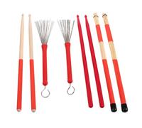 ibasenice 1set Drumsticks and Nylon Mallets Wire Brushes and Storage Bag for Acoustic Jazz Drums Non-slip Grip Complete Percussion Accessories for Drummers