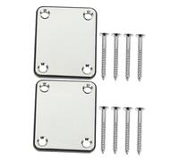 ibasenice 1set Electric Guitar Neck Plate Screws Metal Guitar Neck Connecting Plate Easy to Install Replacement Parts