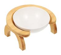 ibasenice 1Set Elevated Ceramic Cat Bowl Raised Feeding Dish with Rainbow Stand Slanted Design for Comfortable Eating Prevents Spills for Cats and Dogs