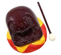 ibasenice 1set Ergonomic Design Wooden Fish Buddhist Percussion Instrument for Meditation Religious Decor