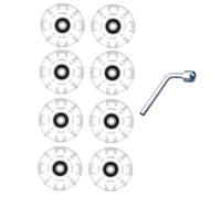 ibasenice 1Set Glowing Double Row Roller Skate Wheels LED Light Up Wheels with Bearings for Outdoor Skating for Beginners Professionals for Flat Roads and Ramps