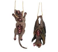 ibasenice 1set Halloween Decoration Prank Animal Scary Fake Rat and Bat Props for Halloween Trick Model Role-playing and Home Decor Safe Vinyl Material for Costume Parties