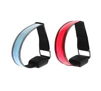 ibasenice 1set LED Sports Arm Band Luminous Bracelets for Night Running Safety Lightweight Signal Wristbands for Walking Cycling Hiking and More 2pcs
