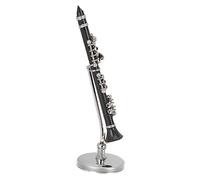 ibasenice 1set Miniature Clarinet Model with Stand Realistic Copper Musical Instrument Decor Friends Boys and Girls for Home Office Decoration Design