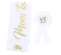 ibasenice 1set Mom Sash Dad Badge for Shower Decorations Chic Comfortable Party Accessories for Expectant Parents Unique Design Delicate Workmanship