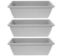 ibasenice 1set Rectangular Resin Planter Box Prevents Excess Water Buildup with Drainage Holes, 17 Inch Balcony Plant Pot Outdoor for Flowers and Bonsai for Home and Kitchen Use 3pcs