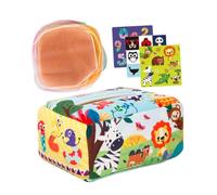 ibasenice 1set Sensory Tissue Box Toy High Contrast Playthings Forest Animal Theme Safe Lightweight Materials for Developing Hand-Eye Coordination and Creativity Sounds Soft Cloths Included