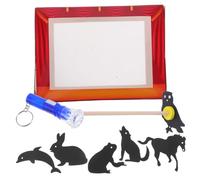 ibasenice 1set Shadow Puppets Theater Kit for Boys and Girls Interactive Craft Activity for Creative Storytelling and Education of Shadow Puppets Random Torch Accessories