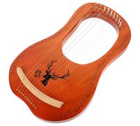 ibasenice 1set Tone Lyre Harp Wooden Musical Instrument Strings Stable Sound Smooth Finish for Beginners and Ideas for Relaxation and Creativity