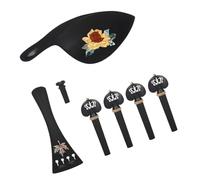 ibasenice 1set Violin Accessory Handmade Carved Tuning Peg Tailpiece Endpin for Instrument Repair Performance Aesthetics for All Musicians