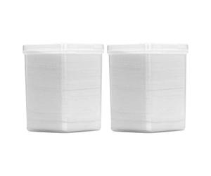ibasenice 2 Boxes of White Cleaning Cotton Pads Made from Skin Friendly Non-woven Fabrics, 200 Pieces for Eyelash Glue Removal and Nail Art Cleaning Tool, for Business Trip and Vacation Use