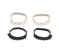 ibasenice 2 Pairs Elastic Pearl-embellished Ankle Straps for High Heels Detachable Anti-drop Shoe Bands with Smooth PU Leather and Suede Comfortable Fit for Pumps Chunky and Block Heels