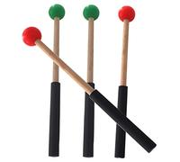 ibasenice 2 Pairs Performance Drumsticks Marimba Mallets Handle Percussion Mallets for Stage Use for Boys and Girls Red and Green Wooden Instrument Sticks Assorted style
