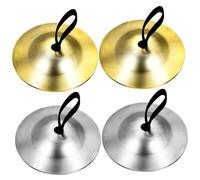 ibasenice 2 pairs Portable Brass Finger Cymbals for Copper Percussion Instruments with Smooth Polished Surface for Belly Dance Practice Party Music Teaching