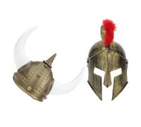 ibasenice 2 Pcs Golden Viking Helmets for Carnival and Festivals, Plastic Material with Comfortable Universal Size, Unique and Eye-catching Headwear Adding A Fun and Festive Atmosphere