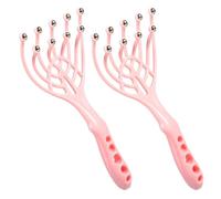ibasenice 2 Pcs Head Scratcher Scalp Massager with 9 Arms Claw Design, Manual Massage Tool with Steel Balls to Promote Blood Circulation, Portable for Deep Relaxation at Work or Holidays