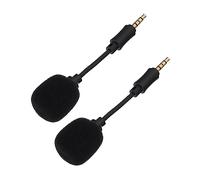 ibasenice 2 Pcs In-line Trrs Mini Microphone, Noise Reduction, High Sensitivity, Wide Frequency Response, Professional Shielded Wire, Black, for PC and Live Streaming