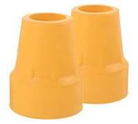 ibasenice 2 Pcs Non-Slip Walking Stick Tips Cane Foot Covers Rubber Crutch Replacement for Trekking Poles and Walking Sticks, Yellow Anti-Skid Pads for Outdoor Mobility Aid