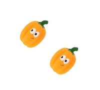 ibasenice 2 pcs Pumpkin Shaped Latex Pet Chew with Squeaker Durable Educational Training for Dogs Bright Color Halloween Pet to Reduce Boredom and Destructive Behavior