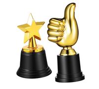 ibasenice 2 Pcs Trophy Thumb Up and Star Shape Award Trophies with Sturdy Base for Party Prizes Competition Winner Rewards