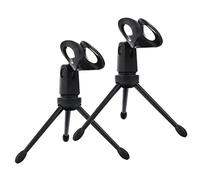 ibasenice 2 Pieces Lightweight Adjustable Desk Microphone Tripod Stand Table Mic Holder for Live Broadcast Family Gathering