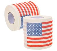 ibasenice 2 Rolls American Flag Roll Paper America Flag Us Flag Christmas Bathroom Tissue Printed Paper Napkins Toilet Tissue Kitchen Napkin Paper Wood Pulp Independence Day Toilet Paper