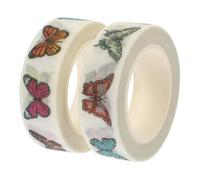 ibasenice 2 Rolls Butterfly Themed Scrapbook Decals, Paper Stickers Easy to Peel and Stick Features, for Decorating Hand Account and Envelopes, Stylish and Practical DIY Adhesive Decals