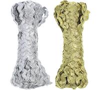 ibasenice 2 Rolls Wave Braid Clothing Trim Assorted Color Synthetic Fiber Decorative Free to Cut Wave Pattern Stylish Sewing Embellishment for Craft Projects and Home Decor