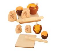 ibasenice 2 Set Miniature Kitchen Play Set Dollhouse Accessories with Flour Bag Rolling Pin Honey Jar for Pretend Baking and Photo Props Realistic Mini Dollhouse Decor for Collectors and