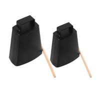 ibasenice 2 Sets Loud Cow Bell Set Metal Iron Noise Makers with Stick for Sporting Events Music Classrooms and Home Use for Early Education and Group Teaching