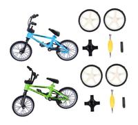 ibasenice 2 Sets Mini Finger Bike for Desk Game Flexible Fingertip Movement Safe Non Scratch Design Blue Green Fun Competitive Tabletop for Finger Dexterity and Imagination Development