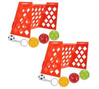 ibasenice 2 Sets Mini Football Field Parrot Training Toys, Interactive Pet Soccer Field with Sturdy Plastic, Suitable for Bird Cage Play and Parrot Intelligence Development Random Color