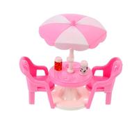 ibasenice 2 Sets Miniature Beach Facility Simulation Furniture with Sunshade Dollhouse Accessories for Micro Landscape and Educational Play and Sticker Design Random Color