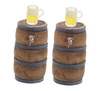 ibasenice 2 Sets Miniature Beer Barrels and Mugs for Dollhouse Wine Cellar Decor Realistic Simulation Accessories with Detailed Craftsmanship Compact for Garden Bar and DIY Crafts