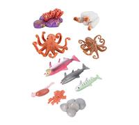 ibasenice 2 Sets Octopus and Salmon Growth Cycle Models Educational Realistic Life Cycle Simulation Figures for Learning Biology Detailed Animal Figurines for Early Science Play