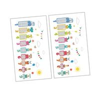 ibasenice 2 Sets Room Multiplication Table Wall Stickers Cartoon Animals, 30x30cm Educational Wall Decals for Bedroom and Kindergarten Decoration