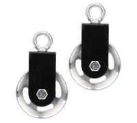 ibasenice 2 Sets Silent Bearing Lifting Pulley with Smooth Turning Wheel and Spring-loaded Gate, Aluminium Alloy Traction Wheel for Indoor Outdoor Fitness Gym Equipment Accessories