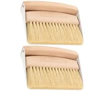 ibasenice 2 Sets Small Cleaning Brush and Dustpan Desktop Sweep Broom for Keyboard and Computer Vents Portable Multi-Function Detailing Cleaning Tool for Electronics and Small Spaces