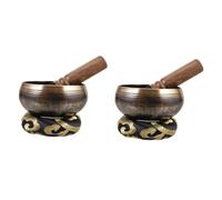 ibasenice 2 Sets Tibetan Singing Bowl Meditation Bowl Buddhism Decorative for Yoga Practice Random Color