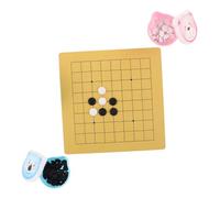 ibasenice 2 Sets Weiqi Go with Plastic Stones and Dual Side Wood Board Compact Travel Chessboard for Boys and Educational Interactive Chinese Board Game Enhancing Logical Thinking and