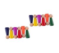 ibasenice 2 Sets Wooden Peg Doll Kit DIY Craft for Handmade Wood Figures for Painting and Decoration Safe Premium Wood for Home Display