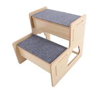 ibasenice 2 Step Wooden Pet Stairs Portable Dog Bed Steps Easy Climb Pet Ladder for Small Dogs and Cats Sofa Ramp Accessory