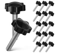 ibasenice 20 Pcs M8x40mm Plastic Star Hand Knob Screws Secure Clamping and Comfortable Grip for Woodworking and Industrial Processes