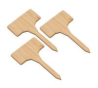 ibasenice 20 Pcs Natural Bamboo T Shape Seedling Labels Mini Plant Decor Signs for Gardens Nurseries Easy Insert Track Your Plants for Writing with Colored Pens