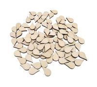 ibasenice 200pcs Natural Wooden Water Drop Accents Teardrop Shape DIY Wood Handmade Craft Pieces for Jewelry Making Painting and Home Party Decoration