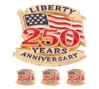 ibasenice 2026 4pcs Patriotic Flag Lapel Pins Set - 250th American Independence Day Brooches for Veterans Day, 4th of July Accessories, Patriotic Heart Pins for Men and Women