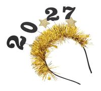 ibasenice 2027 New Year Eve Headband for Lightweight Skinfriendly Iron and Cloth Hair Accessories with Creative Number and Star Design for Celebratory Holiday Events