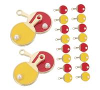 ibasenice 20pcs Alloy Pearl Table Tennis Racket Charms Sport Theme Pendant Earring Making Jewelry Accessories for Necklace Bracelet Keychain