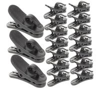 ibasenice 20pcs Black Microphone Clip Lavalier Mic Clips Made of Sturdy Abs Material Easy to Fix The Microphone and Free Your Hands for Speeches and Conferences with Secure Mic Mount