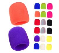 ibasenice 20pcs Colorful Microphone Windshield Covers Thick Reusable Mic Sponge Protectors for Handheld Microphones Fit Windproof Shields for Karaoke Home Ktv Accessories